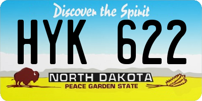ND license plate HYK622