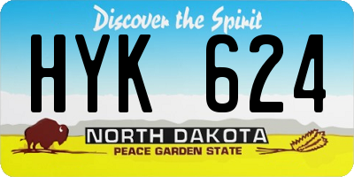 ND license plate HYK624