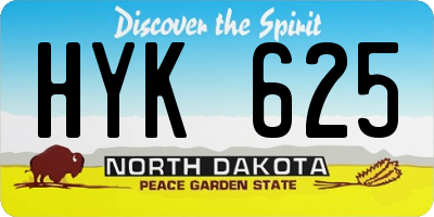 ND license plate HYK625