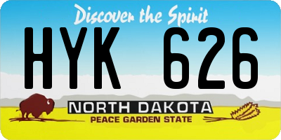 ND license plate HYK626