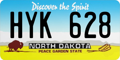 ND license plate HYK628