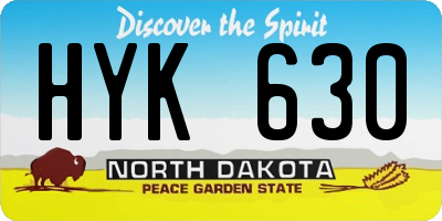 ND license plate HYK630