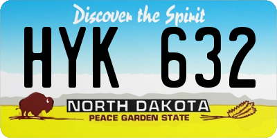 ND license plate HYK632