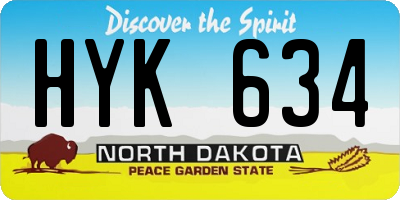 ND license plate HYK634