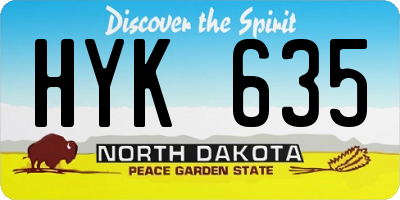 ND license plate HYK635