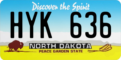 ND license plate HYK636