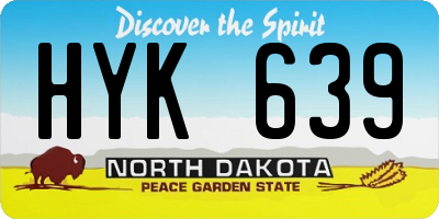 ND license plate HYK639