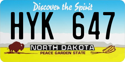 ND license plate HYK647