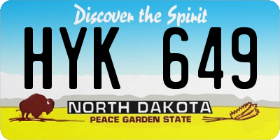 ND license plate HYK649