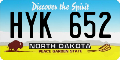 ND license plate HYK652