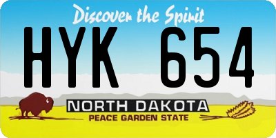 ND license plate HYK654