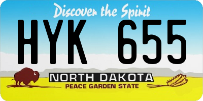 ND license plate HYK655