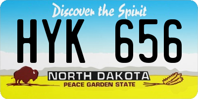 ND license plate HYK656