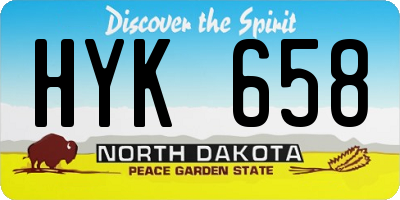 ND license plate HYK658