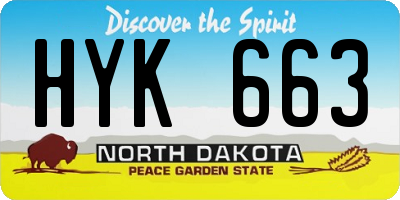 ND license plate HYK663