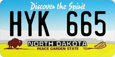 ND license plate HYK665