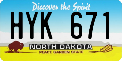 ND license plate HYK671