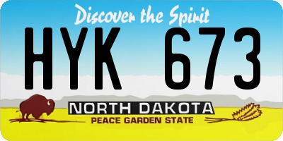 ND license plate HYK673