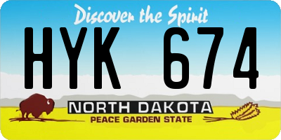 ND license plate HYK674