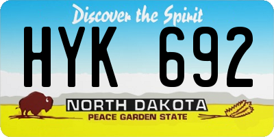 ND license plate HYK692