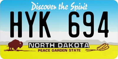ND license plate HYK694