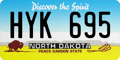 ND license plate HYK695