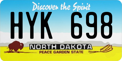 ND license plate HYK698