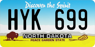 ND license plate HYK699