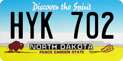 ND license plate HYK702