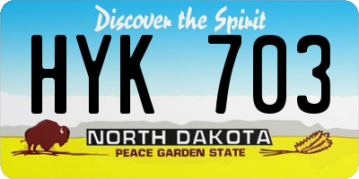 ND license plate HYK703