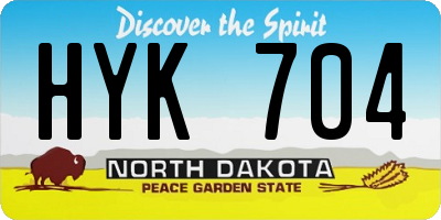 ND license plate HYK704
