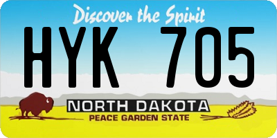 ND license plate HYK705