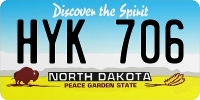ND license plate HYK706
