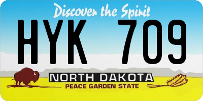 ND license plate HYK709