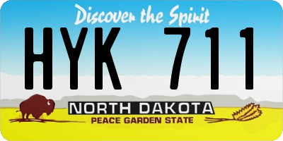 ND license plate HYK711