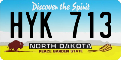 ND license plate HYK713