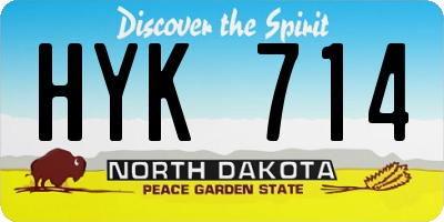 ND license plate HYK714