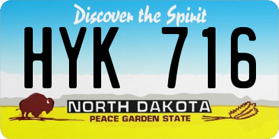 ND license plate HYK716