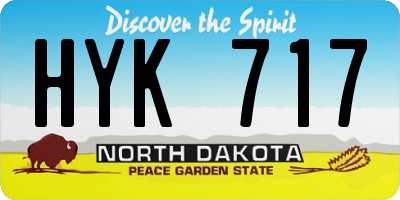 ND license plate HYK717