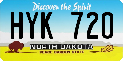 ND license plate HYK720