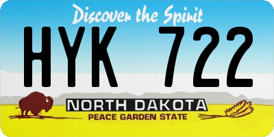 ND license plate HYK722