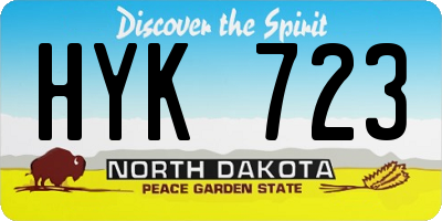 ND license plate HYK723