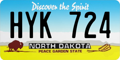 ND license plate HYK724