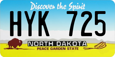 ND license plate HYK725
