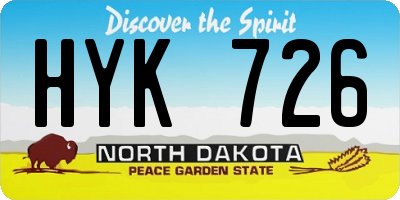 ND license plate HYK726