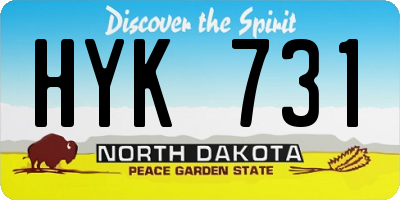 ND license plate HYK731