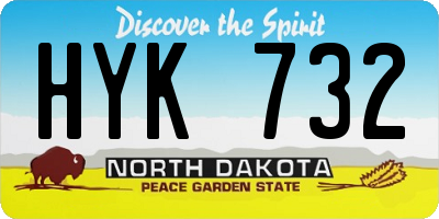 ND license plate HYK732