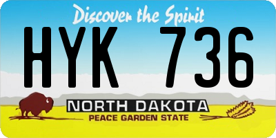 ND license plate HYK736