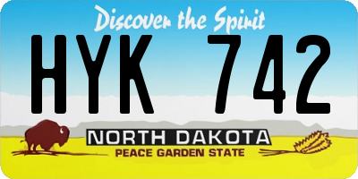 ND license plate HYK742