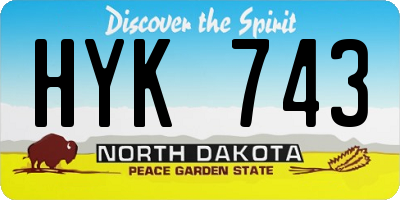 ND license plate HYK743
